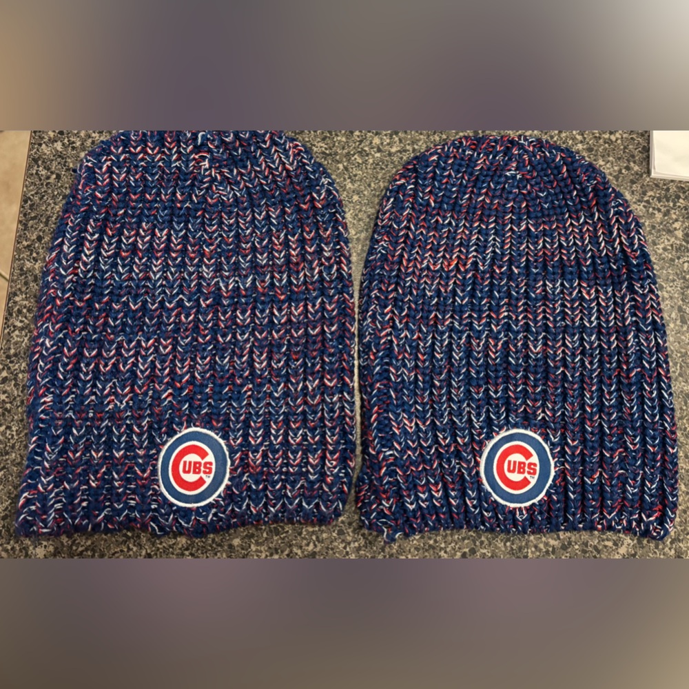 Blue and Red Knit Beanie